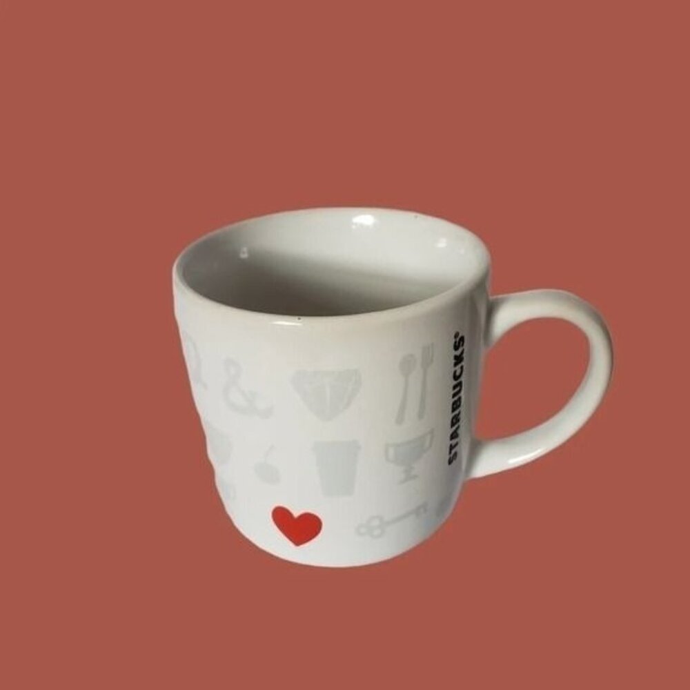 -Starbucks mug red heart white